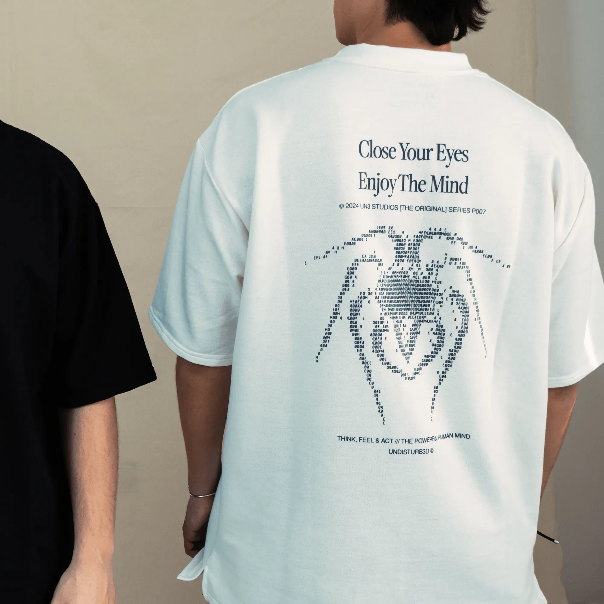 REMERA OVERSIZE UNDISTURB3D WHITE 250 GSM  ENJOY THE MIND